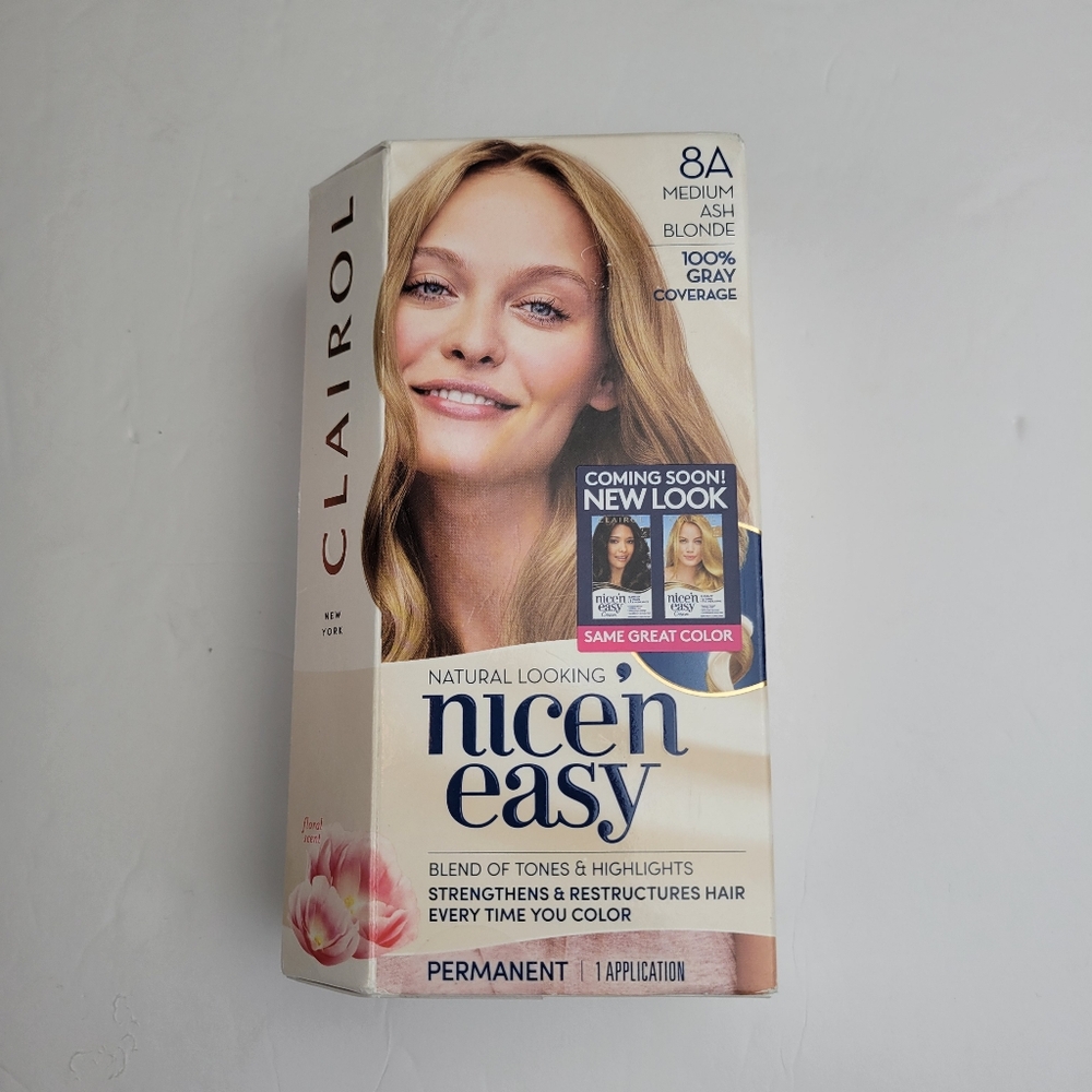 New Clairol Nice' n Easy Permanent Hair Color, #8A Medium Ash‎ Blonde